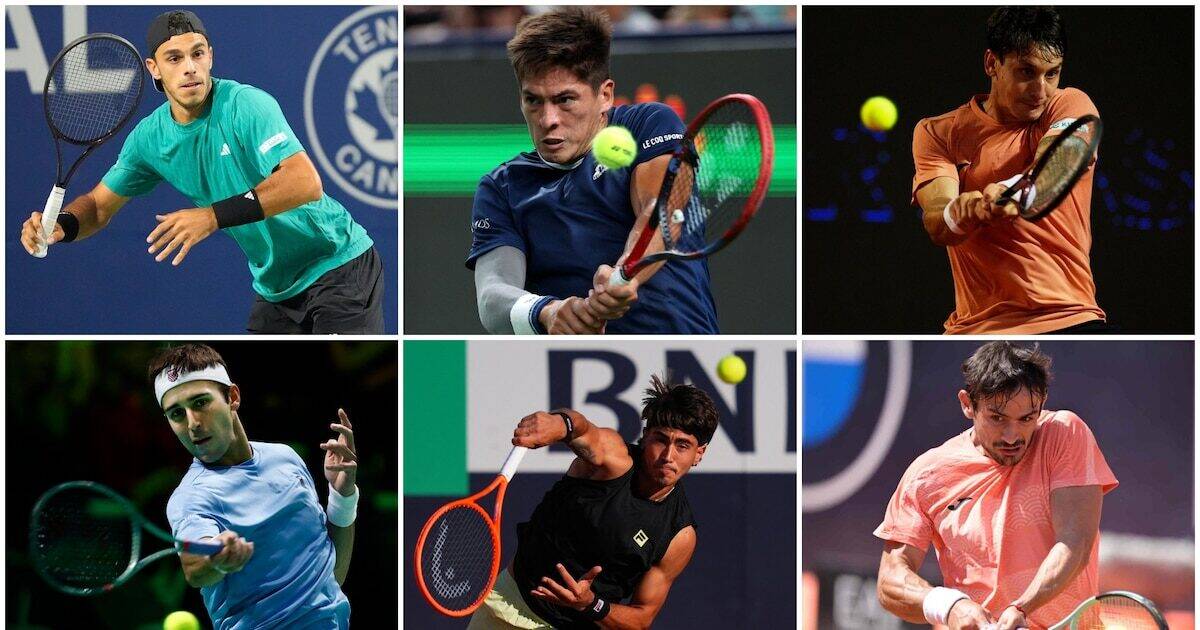 Tenistas argentinos compitiendo en un torneo de tenis
