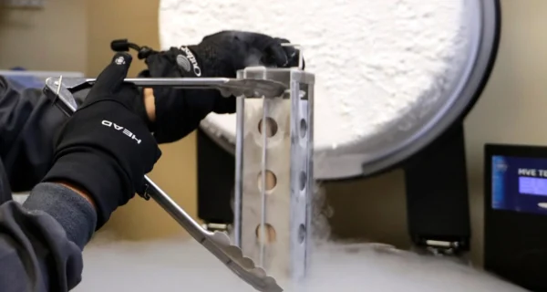 Embriones congelados en un laboratorio