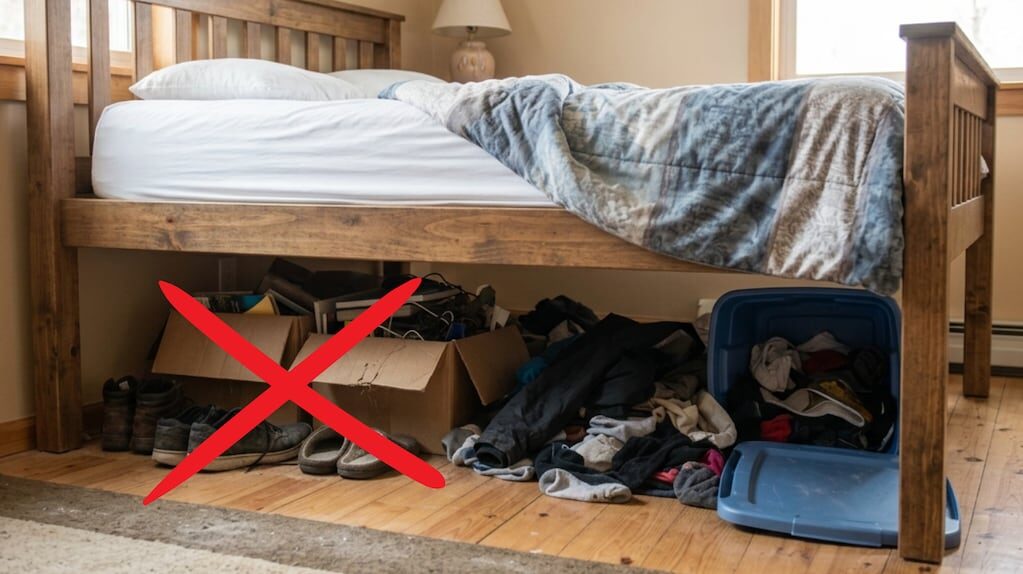 Espacio despejado debajo de la cama según el Feng Shui