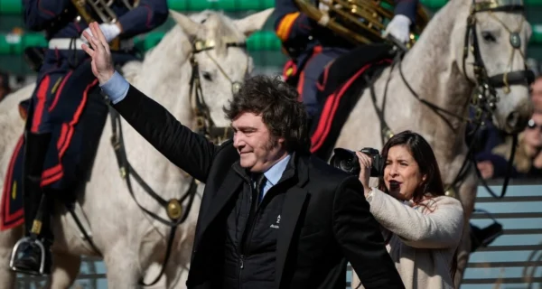 Javier Milei en la ceremonia de inauguración de la 138.ª exposición anual de la Sociedad Rural