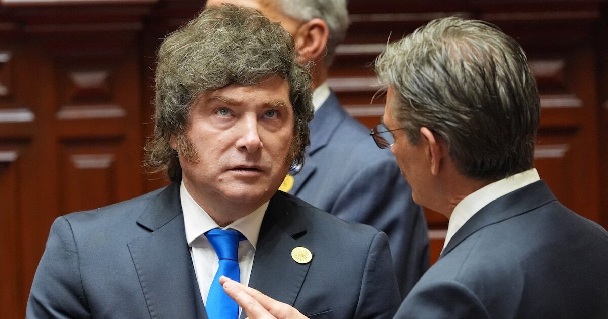 Canciller Pablo Quirno durante una conferencia de prensa