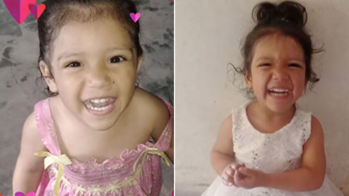 Isabella Aguirre, la niña de dos años que falleció en Villa Gesell, sonriendo en dos fotos