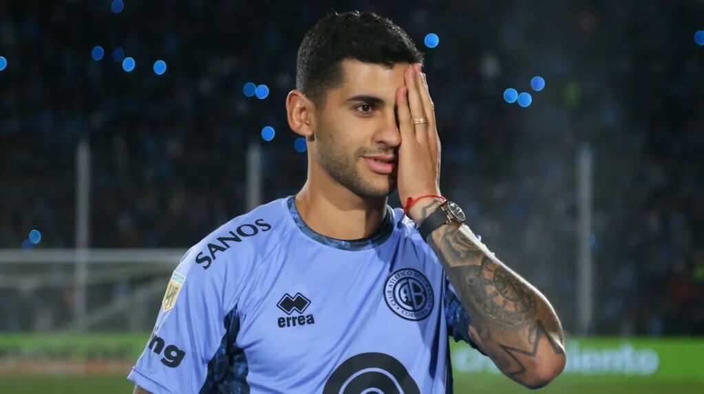 Cristian Romero en una visita a Belgrano