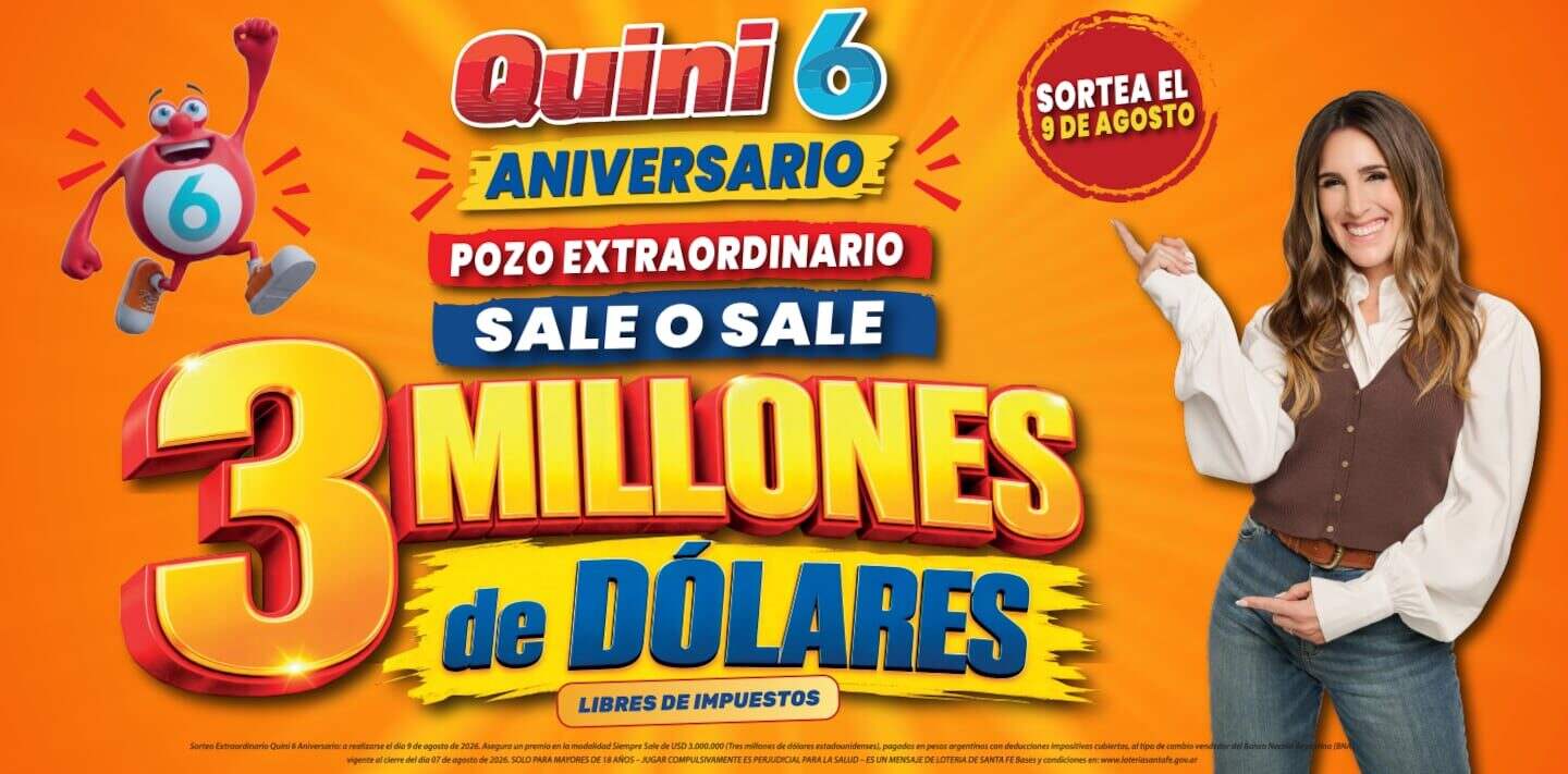 Anuncio del aniversario del Quini 6 con un pozo de 3 millones de dólares