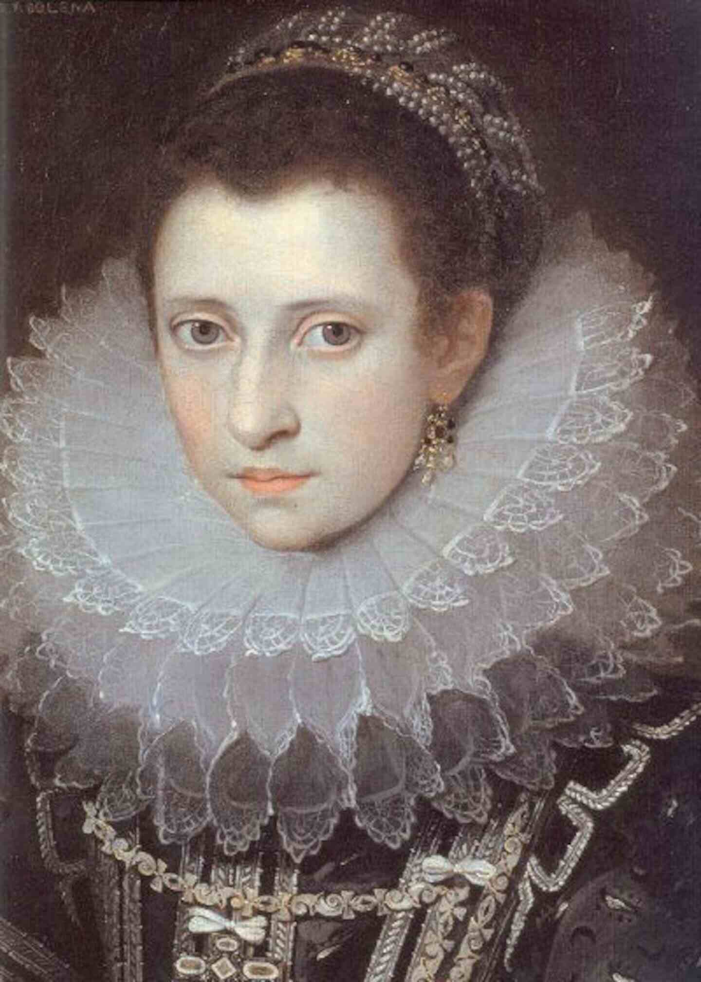 Retrato de Ana Bolena con tocado y collar elaborados