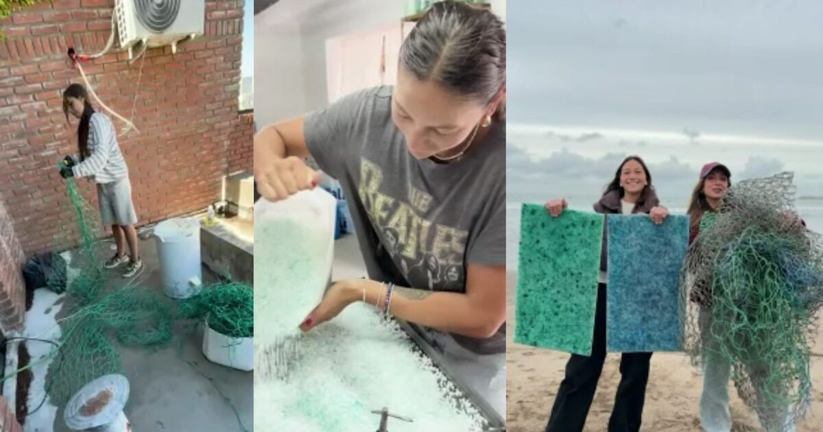 Emprendedoras de Mar del Plata reciclando redes de pesca