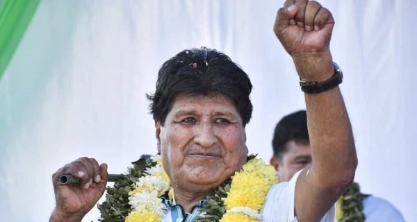 Evo Morales durante una conferencia de prensa