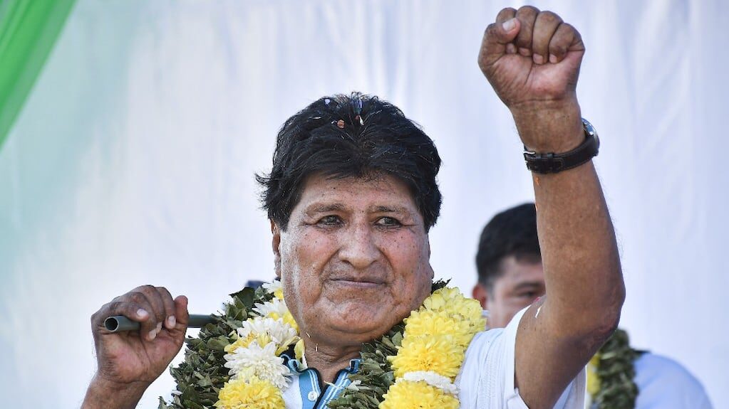 Evo Morales durante una conferencia de prensa
