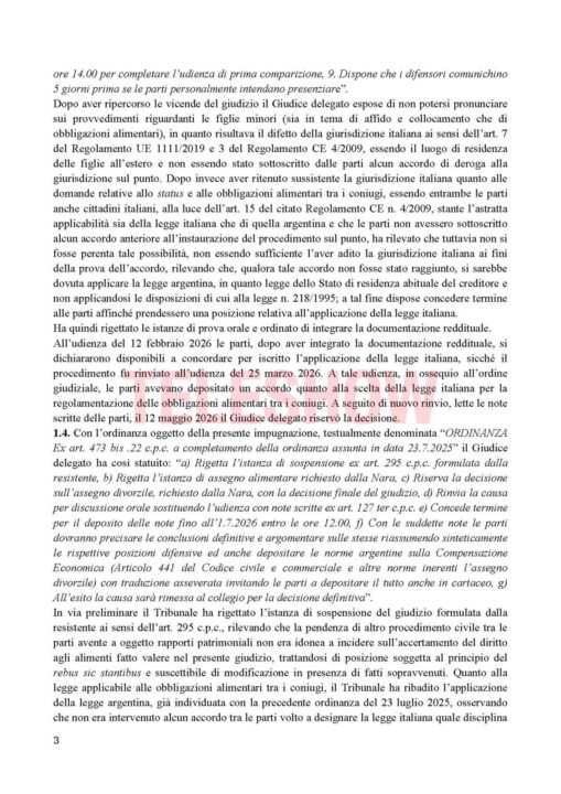 Documento judicial de la Corte de Apelación de Milán sobre el caso de Mauro Icardi y Wanda Nara
