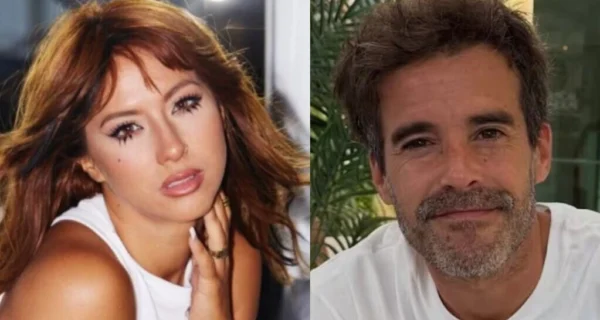 Flor Vigna y Nicolás Cabré durante un rodaje