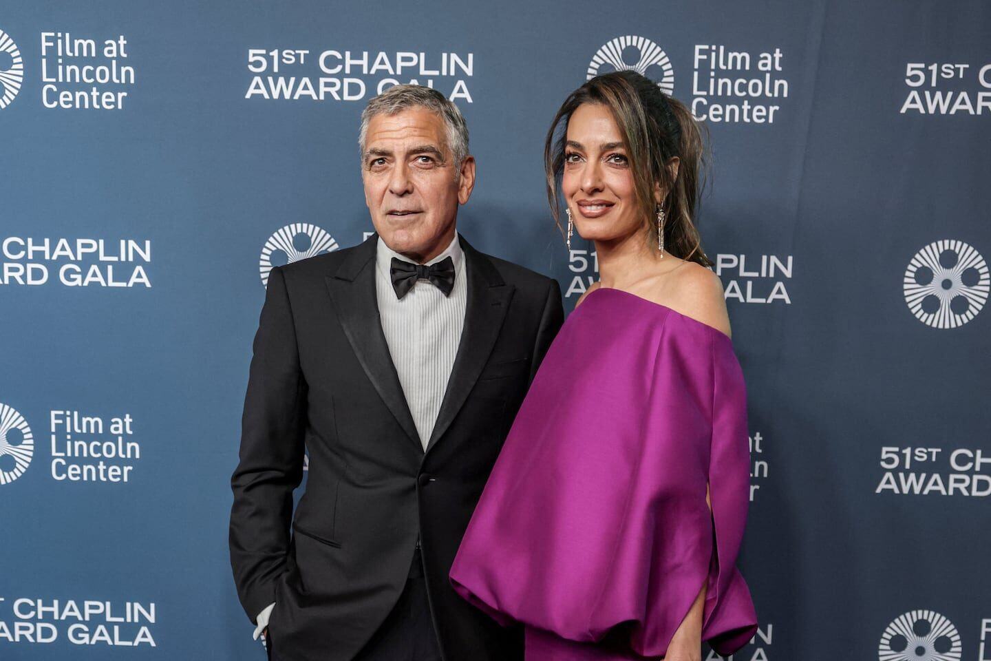 George Clooney y Amal Clooney en la gala del Premio Chaplin en Nueva York