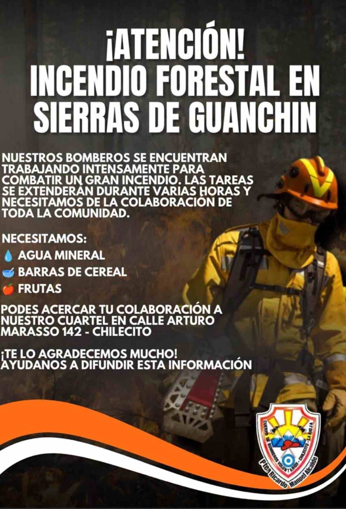 Bomberos trabajando en la extinción de un incendio forestal en La Rioja