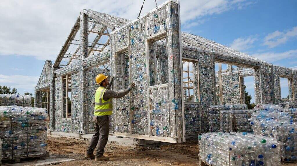 Construcción con botellas recicladas