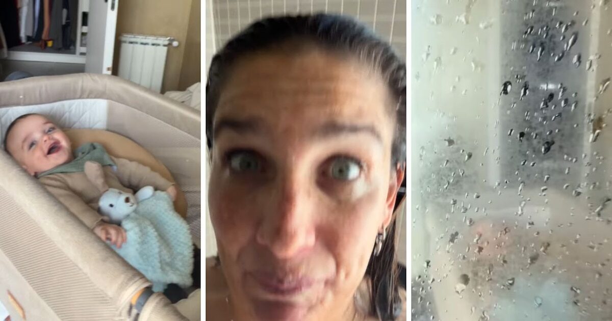 Juana Repetto cantando desde la ducha mientras cuida a su hijo