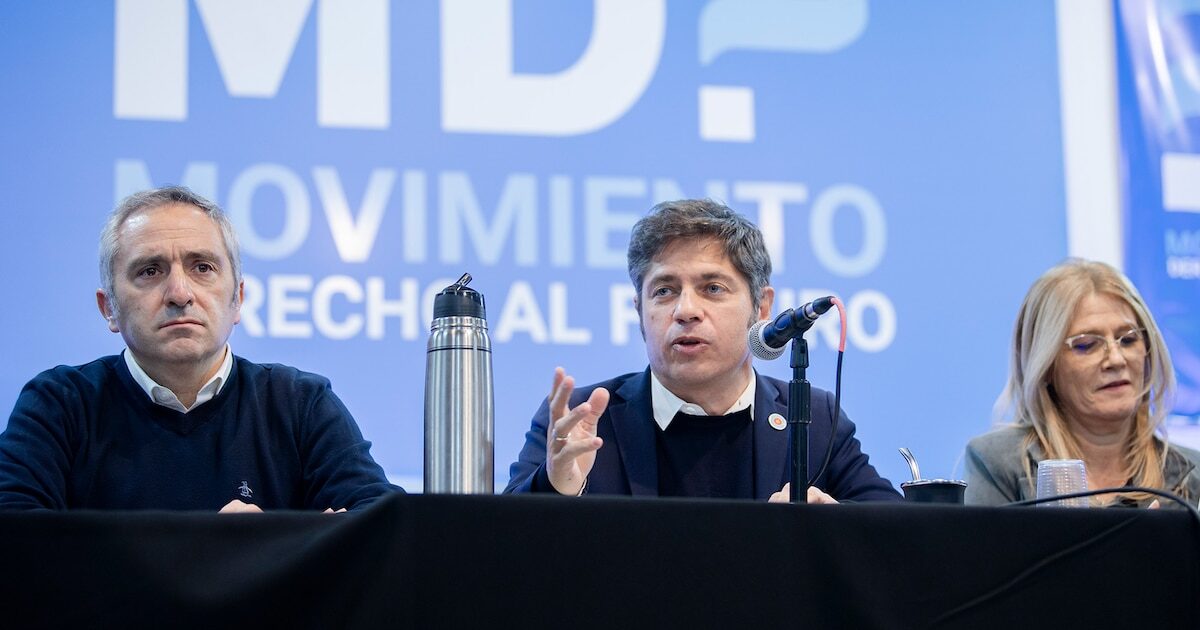 Axel Kicillof durante un discurso político