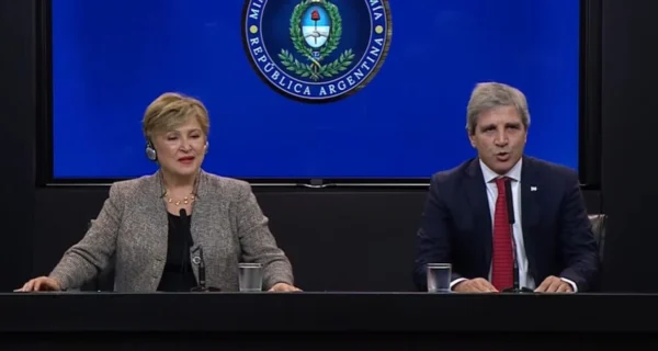 Kristalina Georgieva en conferencia de prensa en Argentina