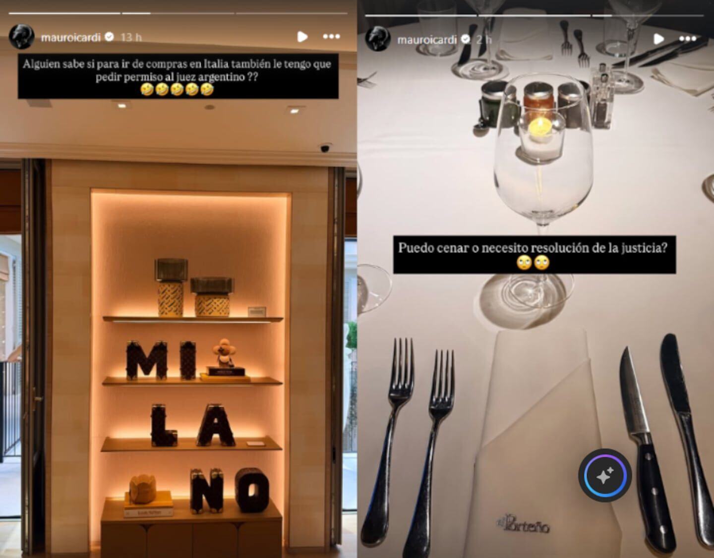 Decoración de un restaurante con letras que dicen 'MILANO' y una mesa preparada para cenar