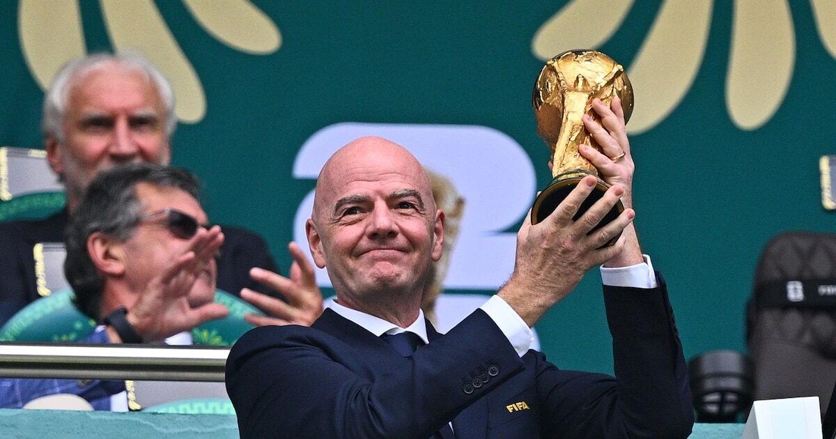 Gianni Infantino durante una conferencia de prensa sobre la FIFA