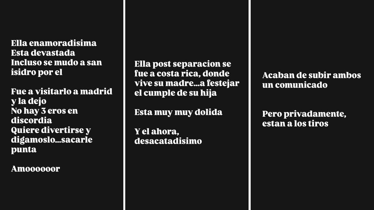 Texto sobre la separación de La Joaqui y Luck Ra en redes sociales