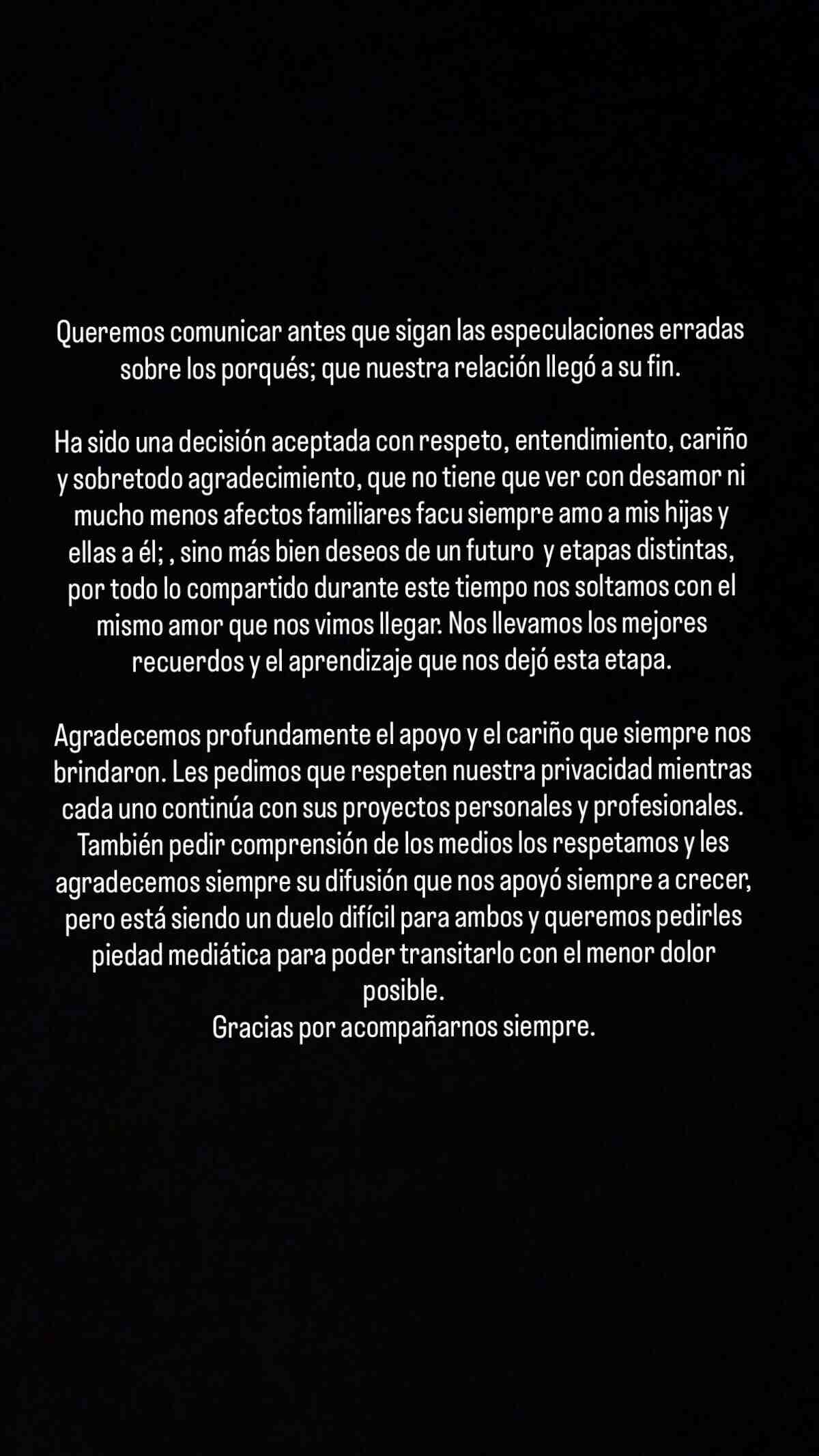 Comunicado de La Joaqui sobre su separación de Luck Ra