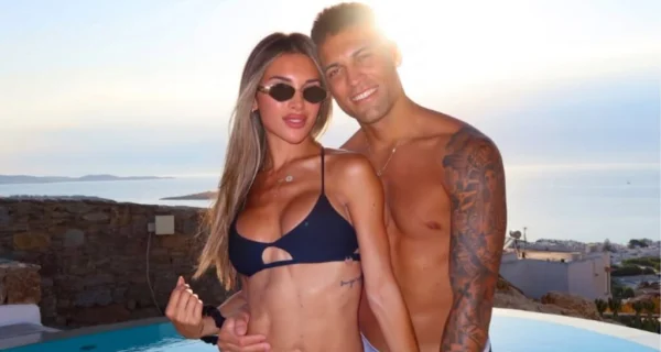 Lautaro Martínez y su familia en vacaciones en Grecia