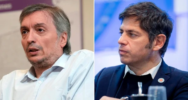 Máximo Kirchner y Axel Kicillof en un evento político