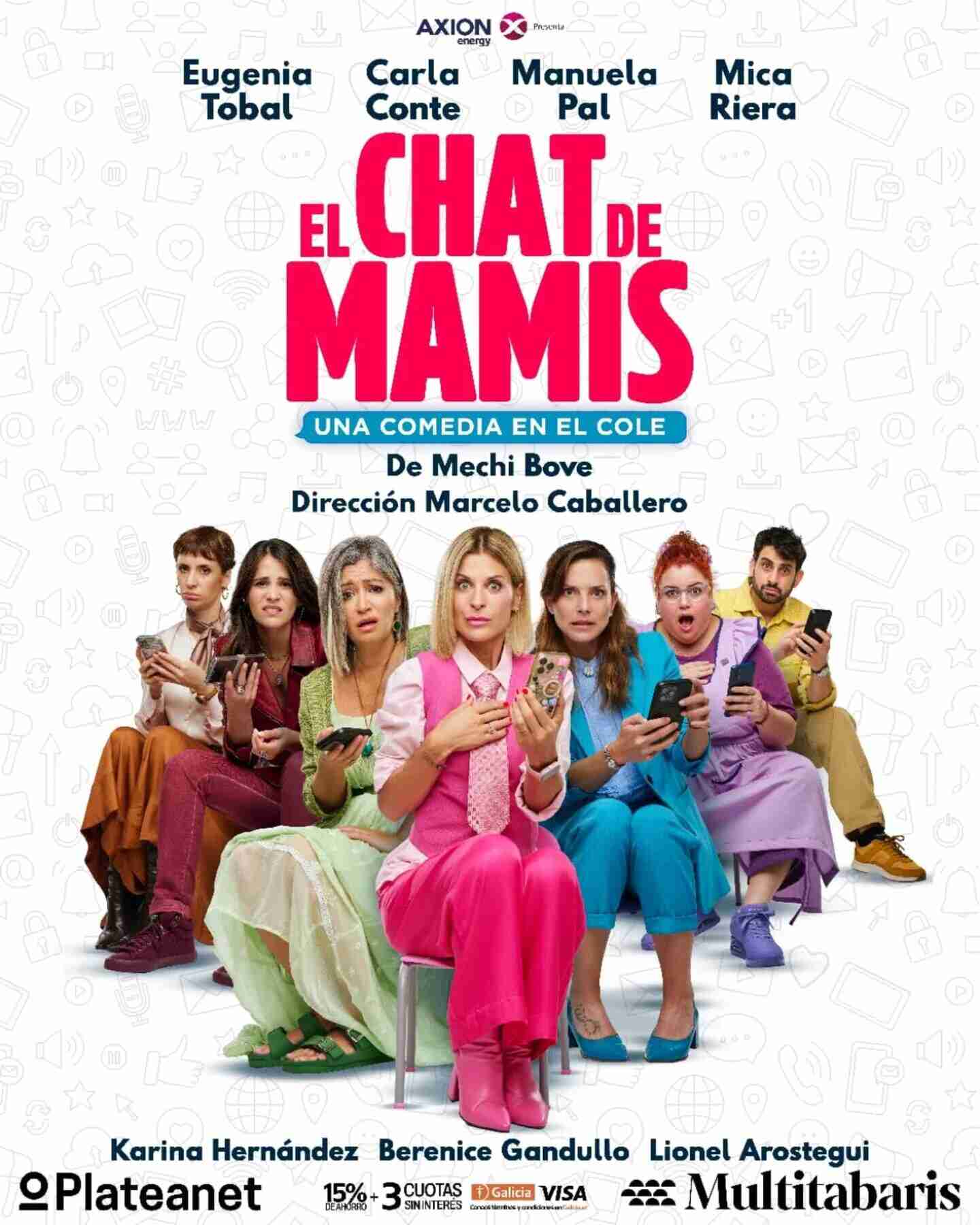 Mica Riera anuncia su embarazo al final de la función de teatro 'El chat de mamis'