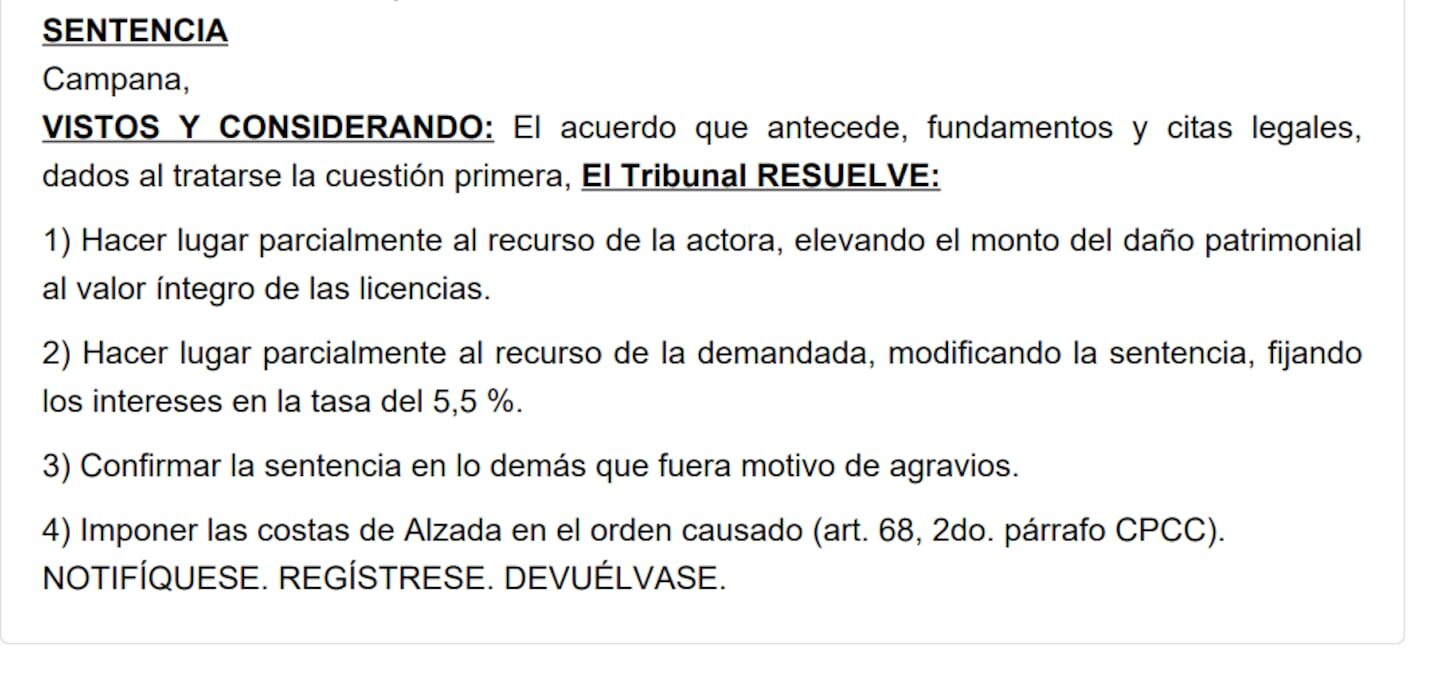 Sentencia judicial sobre demanda de Microsoft contra empresa argentina por uso ilegal de software