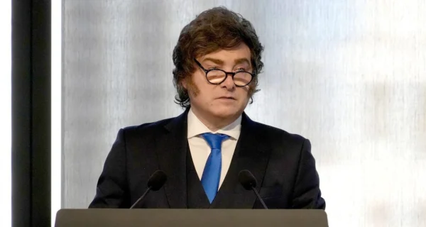 Javier Milei durante una cadena nacional