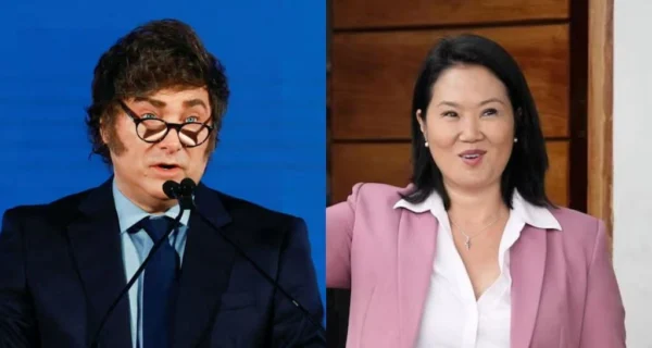 Javier Milei en Lima para la asunción de Keiko Fujimori