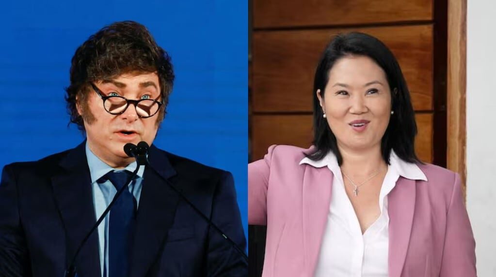 Javier Milei en Lima para la asunción de Keiko Fujimori