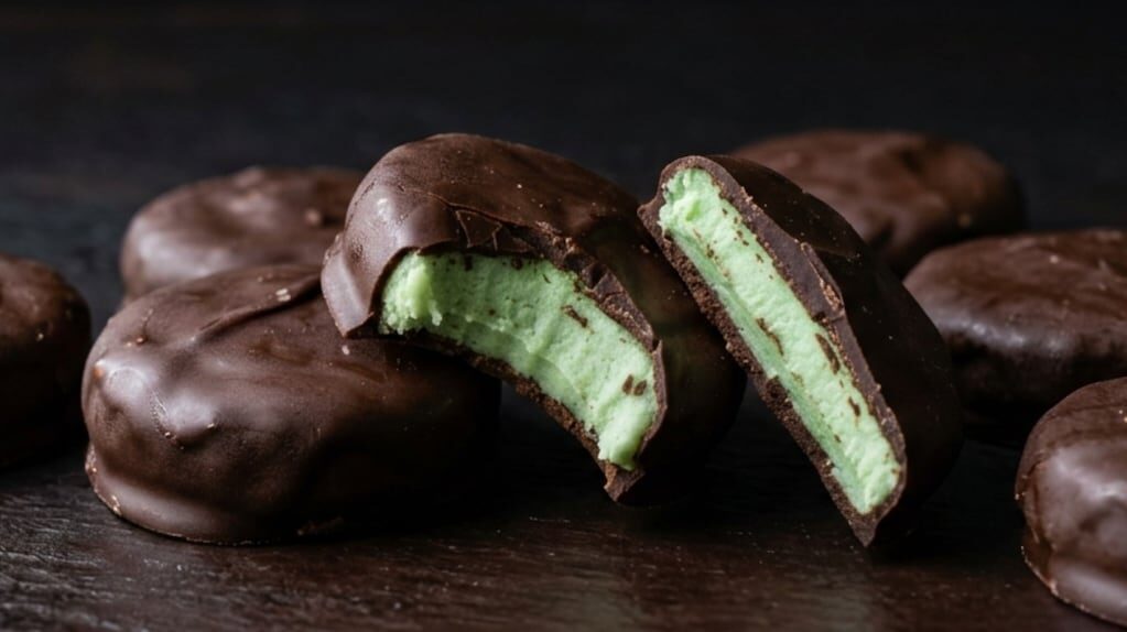 Mentitas bañadas en chocolate listas para servir