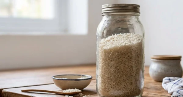 Ritual de Feng Shui con frasco de arroz