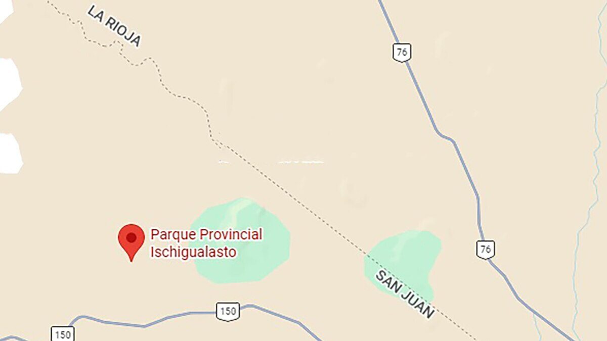 Mapa que muestra la ubicación del Parque Provincial Ischigualasto en San Juan, Argentina