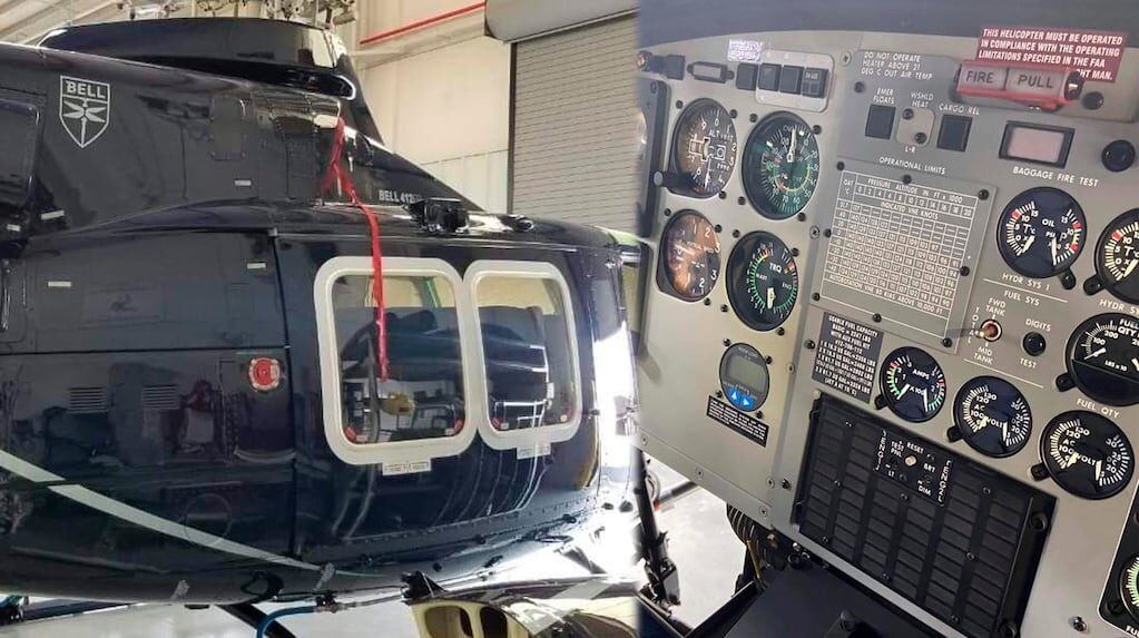Helicóptero Bell 412EP accidentado en San Juan