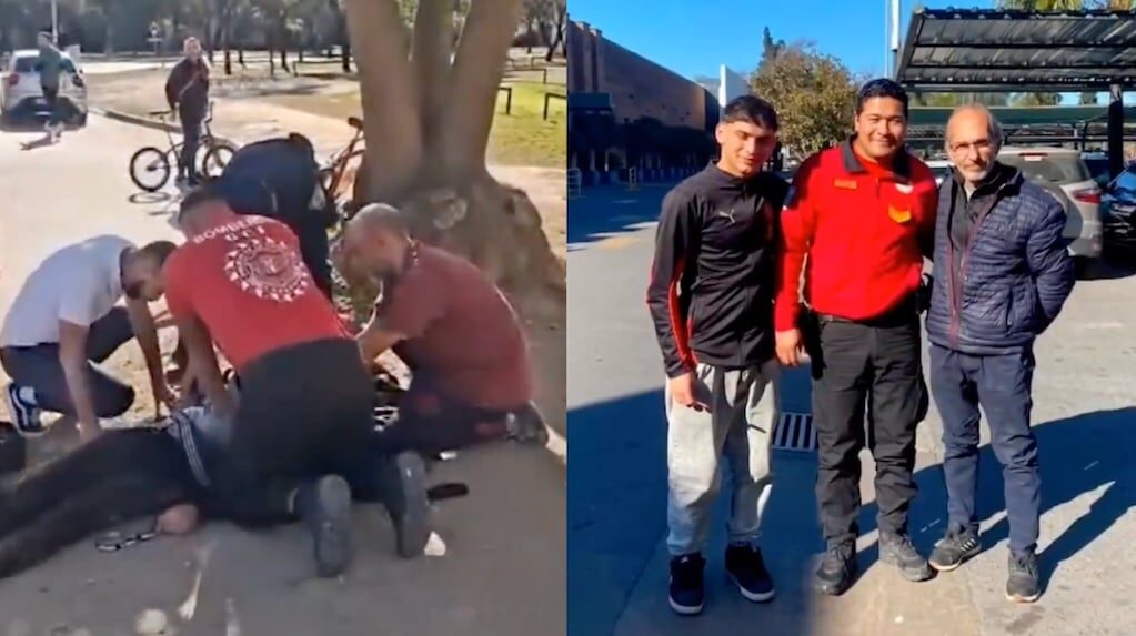 Héroes que salvaron a un ciclista en Córdoba
