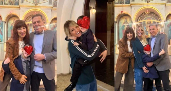 Vicky Xipolitakis y su hijo Salvador en el Día de los Abuelos