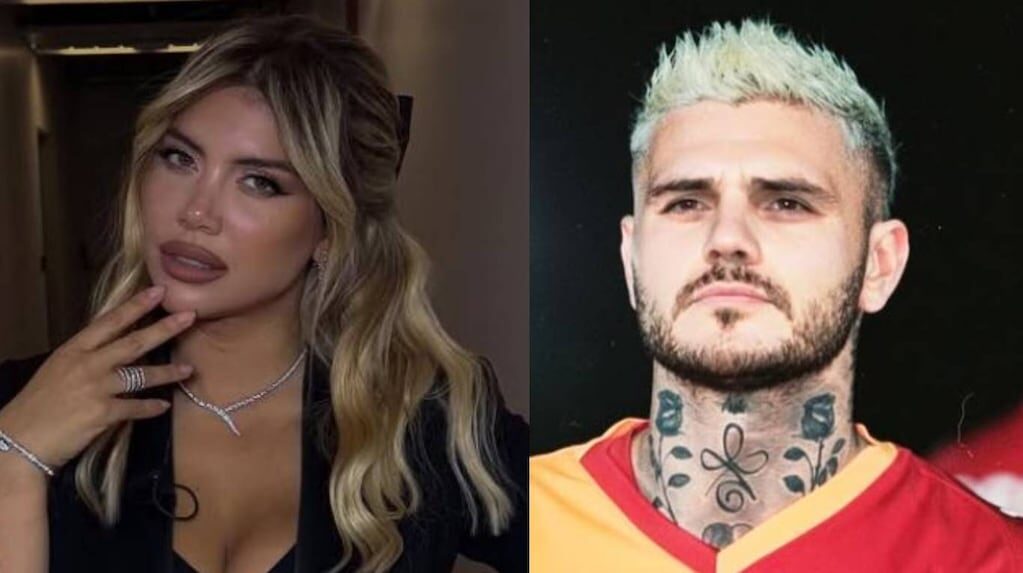 Wanda Nara y sus hijas en la playa